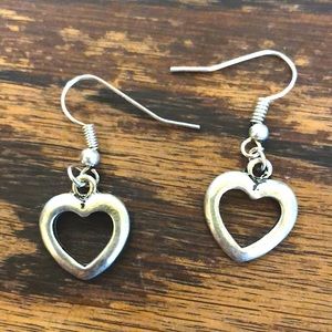 3/$15 • Silver Alloy Heart Dangle earring